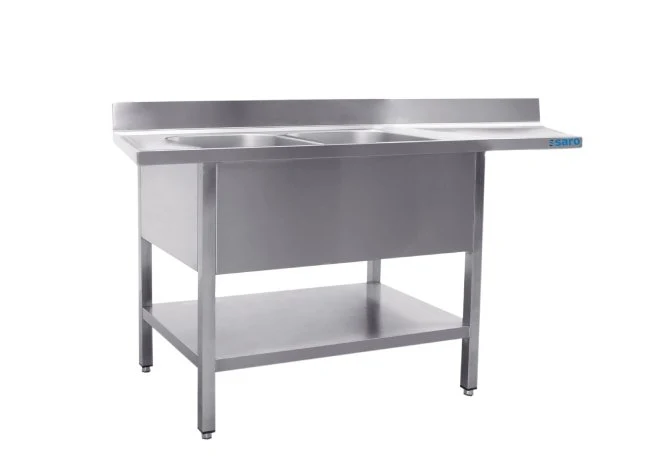 SARO Spülcenter mit 2 Becken, links - 700 mm Tiefe, 1600mm