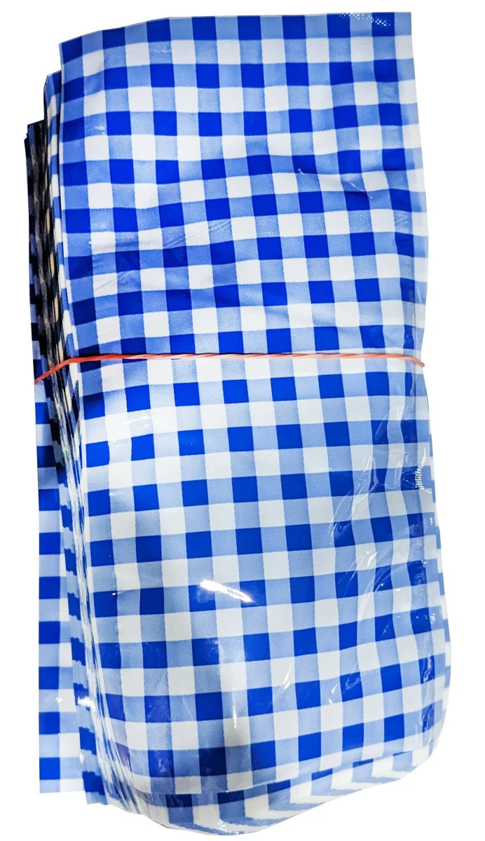 1000 Siegelrandbeutel Vakuumbeutel 125x250 90µ blau weiß kariert