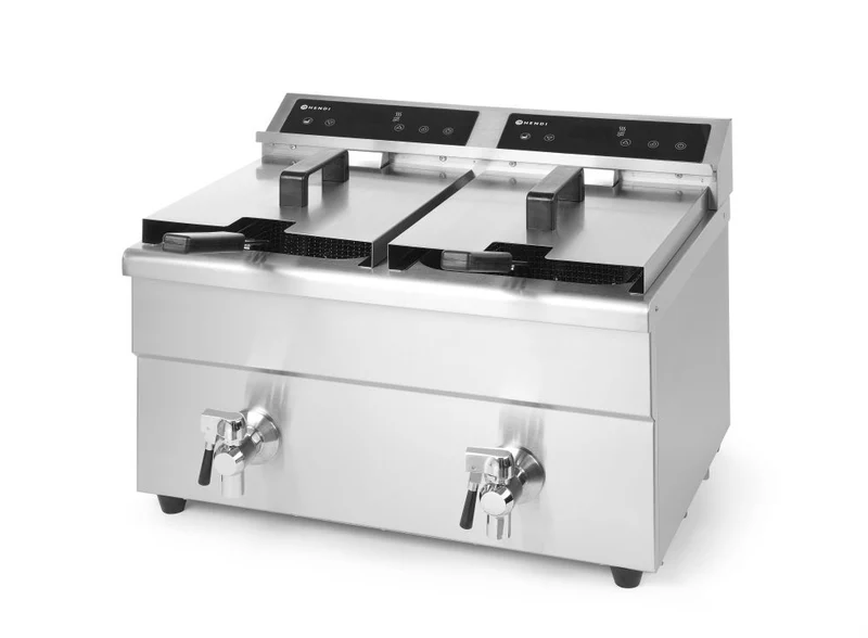 Induktionsfritteuse - mit Ablasshahn 2x8 l