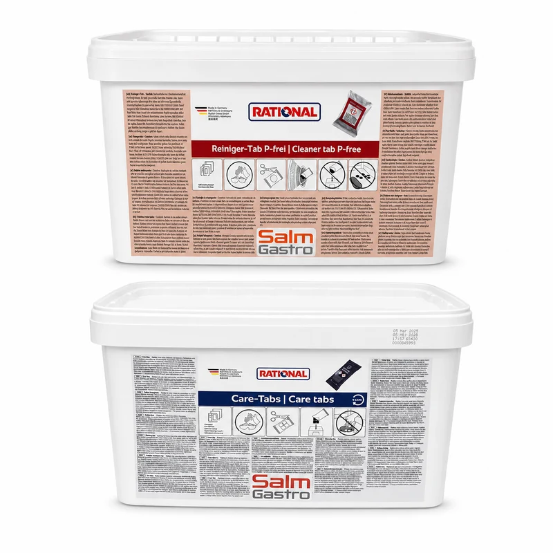 Rational Reiniger 130 Tabs für alle Self Cooking Center SCC 56.02.315E + 150 Care Tabs mit CareControl für iCombi Pro/Classic 56.00.562 Sparset