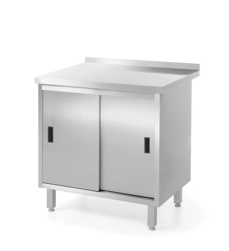 Arbeitstischschrank mit Schiebetüren - verschweißt, HENDI, Profi Line, 800x600x(H)850mm