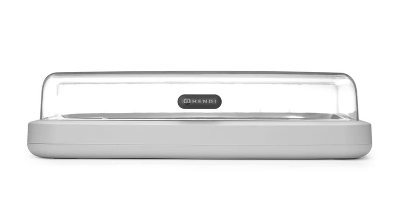 HENDI Kühldisplay UNIQ – designed by Robert Bronwasser – GN 1 / 1 – Weiß – 593 × 389 × 147 mm – Rechteckig