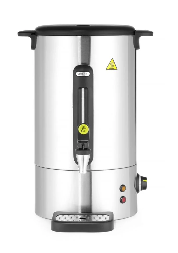 HENDI Heißgetränkespender UNIQ – designed by Robert Bronwasser – 16 l – Silber – 230 V / 1650 W – 357 × 380 × 502 mm