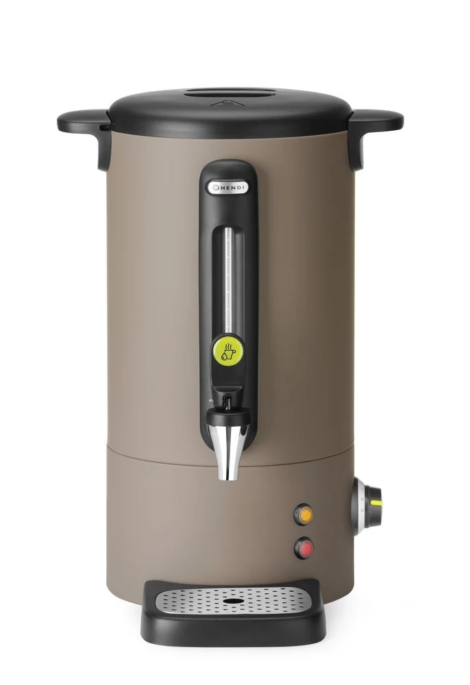 HENDI Heißgetränkespender UNIQ – designed by Robert Bronwasser – 9 l – Taupe – 230 V / 950 W – 307 × 330 × 450 mm