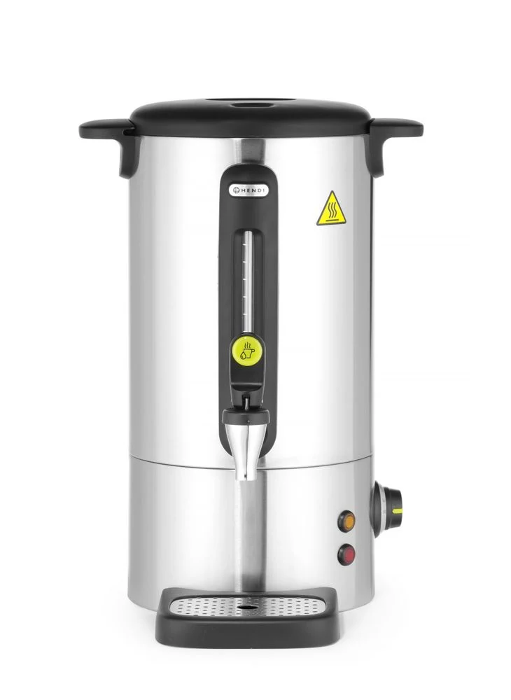 HENDI Heißgetränkespender UNIQ – designed by Robert Bronwasser – 9 l – Silber – 230 V / 950 W – 307 × 330 × 450 mm