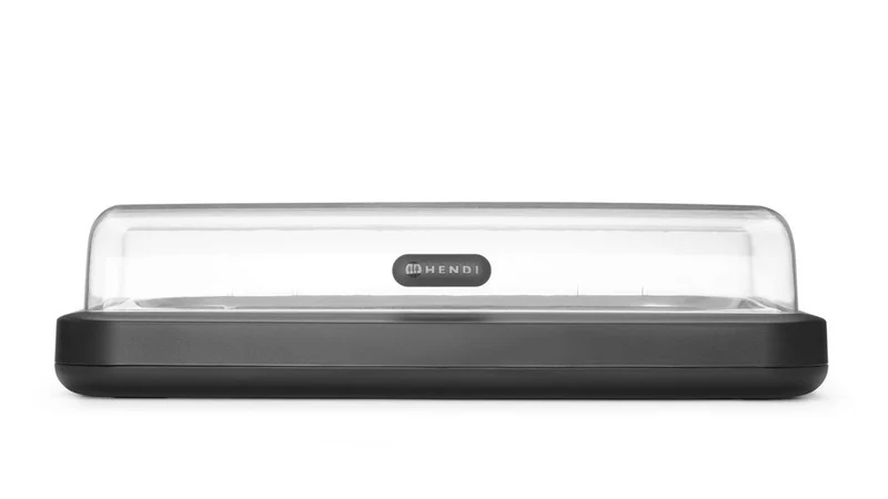 HENDI Kühldisplay UNIQ – designed by Robert Bronwasser – GN 1 / 1 – Schwarz – 593 × 389 × 147 mm – Rechteckig