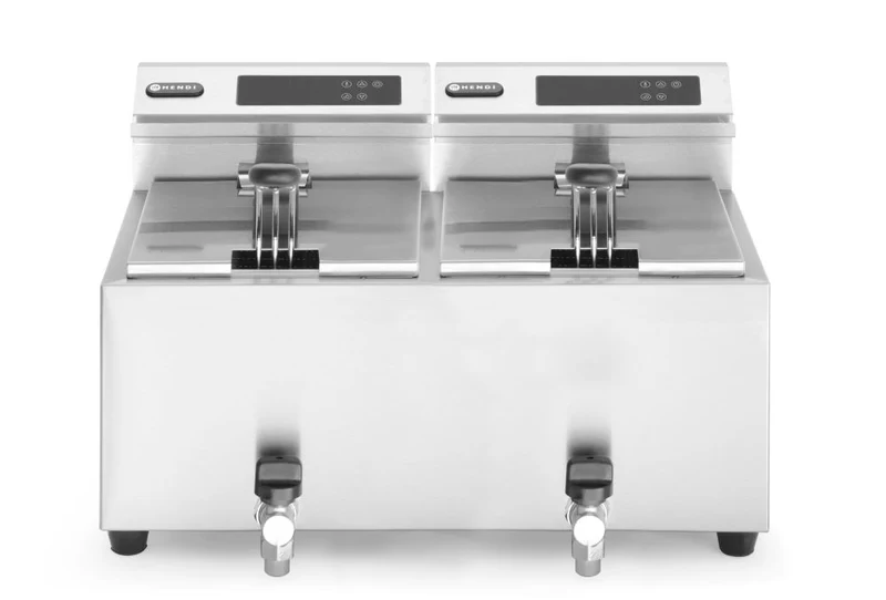 Fritteuse Profi Line digital- mit Ablasshahn 2 x 8 l