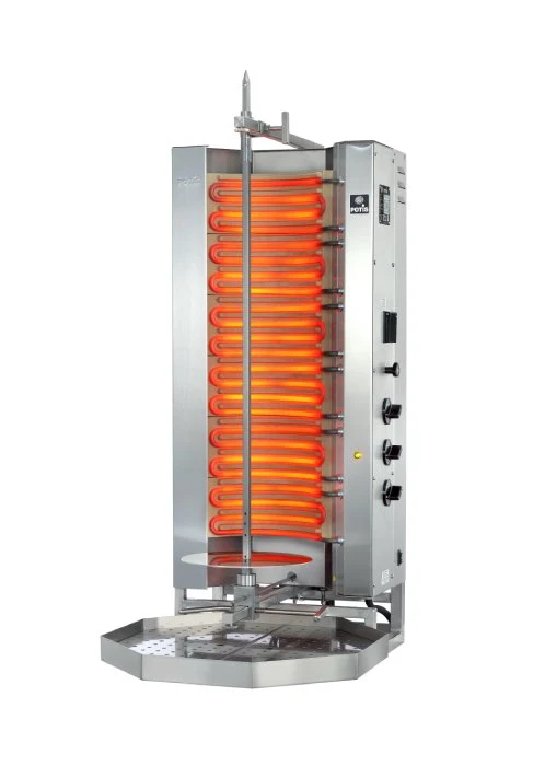Potis MU E3 Elektro Dönergrill, 9kW Gyrosgrill 400V, Motor unten, 50kg Kapazität, Edelstahl Gastro