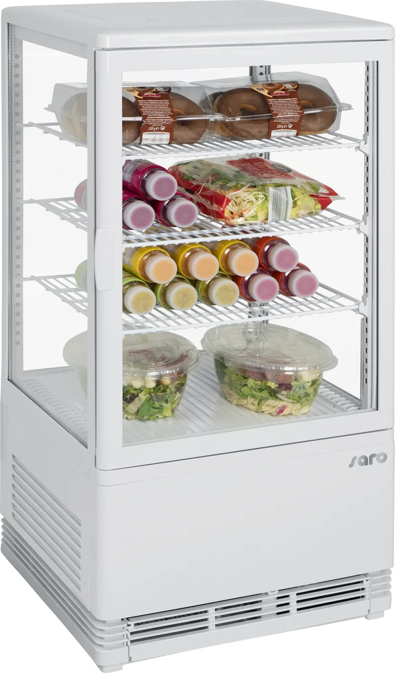 SARO Mini-Umluftkühlvitrine Modell SC 70 weiß
