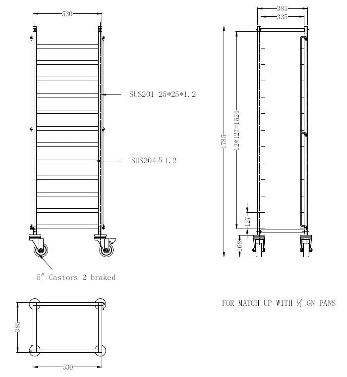 Abräumwagen zerlegbar 1/1 GN