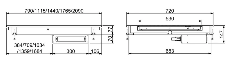 Einbau - Heizplatte Keramik 4/1 - schwarz