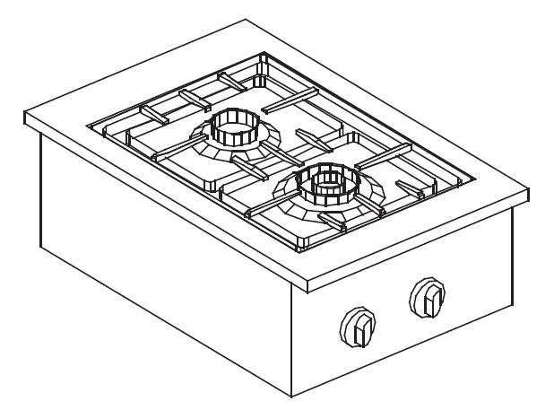 Gasherd 2 Brenner 7 Kilowatt
