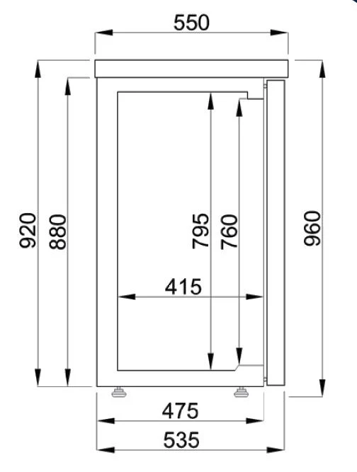 Barkühler schwarz mit 3 Glastüren, 500 Liter