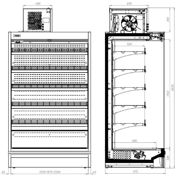 Wandkühlung/ Kühlregal/ Wandkühlregal/ Kühlschrank Max 8.1 - Remote