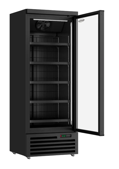 Tiefkühlschrank mit Glastüren, schwarz 600 Liter
