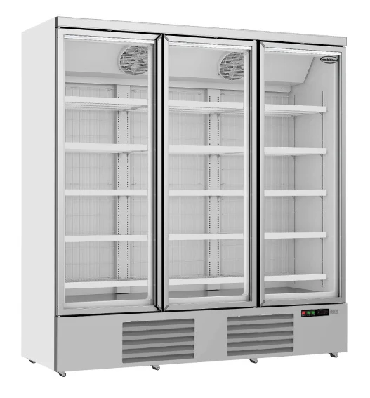 Tiefkühlschrank mit 3 Glastüren weiß, 1450 Liter