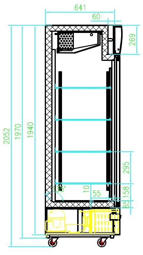 Kühlschrank/ Getränkekühlschrank mit Glastüren, schwarz, 1079 Liter
