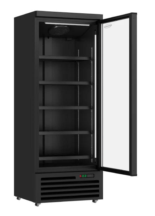 Kühlschrank / Getränkekühlschrank / Supermarktkühlung mit 1x Glastür JDE-600L schwarz