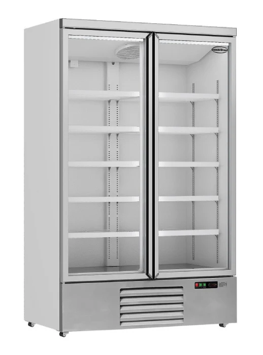 Kühlschrank / Getränkekühlschrank / Supermarktkühlung mit 2 Glastüren JDE-1000L weiß