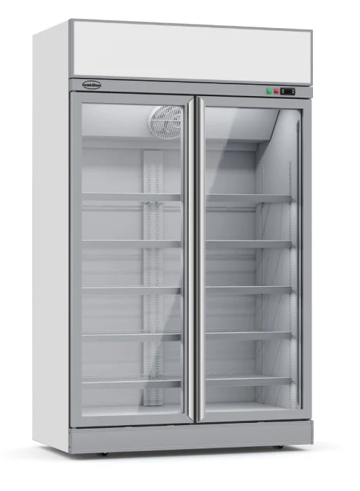 Kühlschrank / Getränkekühlschrank / Supermarktkühlung mit 2 Glastüren 1000 Liter