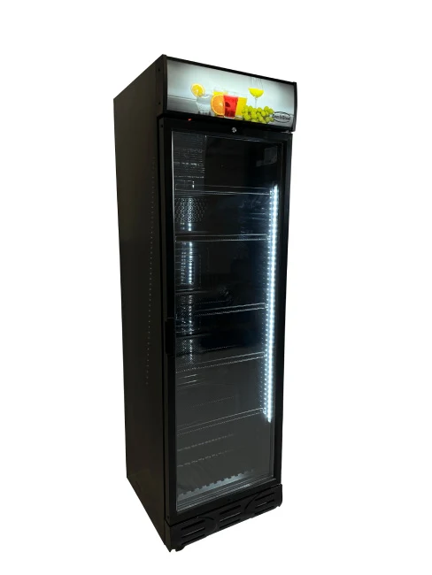Getränkekühlschrank / Kühlschrank mit Glastür 382 Liter schwarz
