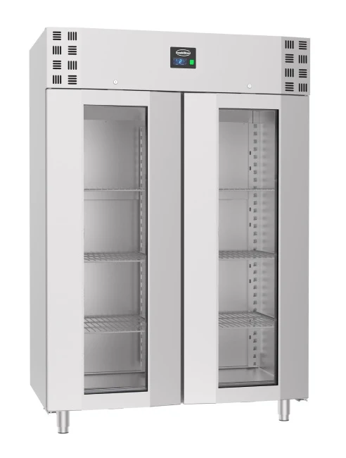 Kühlschrank Edelstahl Glastür mono block 1400 Liter