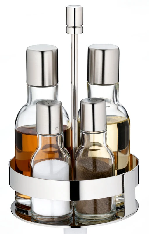 WMF Menage Salz/Pfeffer/Essig/Öl PURE – Cromargan® Edelstahl 18/10, poliert