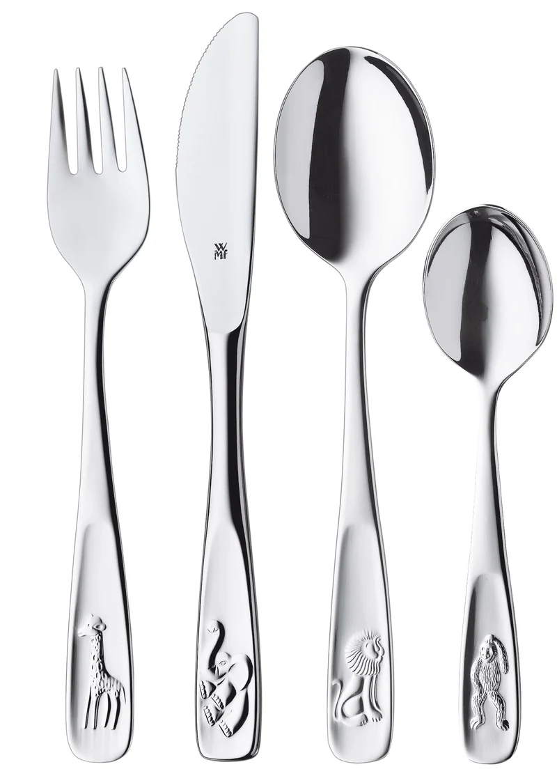 WMF Kinderbesteck Set 4 TIERE – Cromargan® Edelstahl 18/10, poliert
